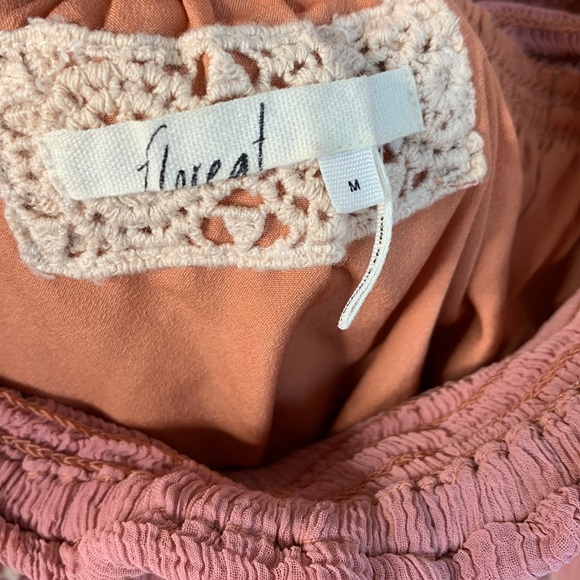 ANTHROPOLOGIE FLOREAT Orchard Off the Shoulder Drop Waist Dress Rose Blush sz M - Picture 8 of 10